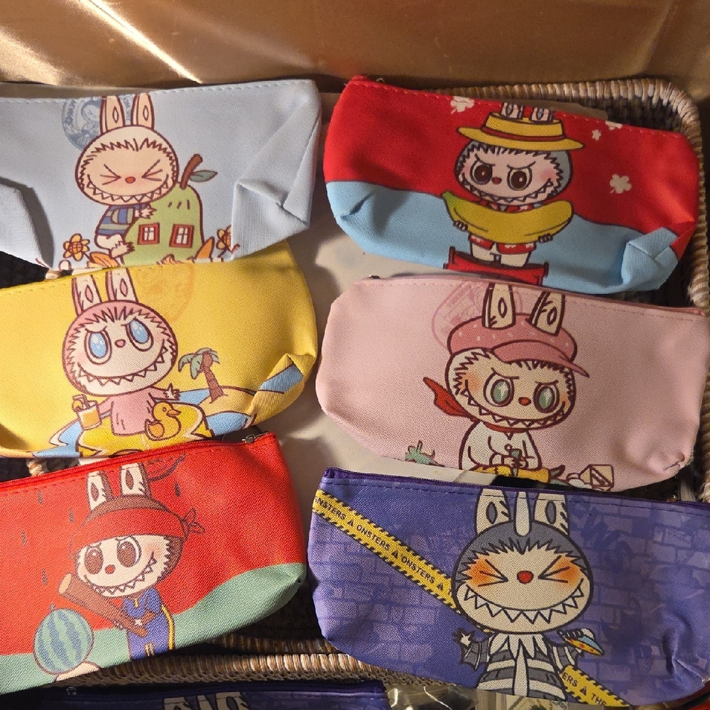 Sellers Bundle 6 Colorful Labubu Kids Pouch Set Pencil Cases
